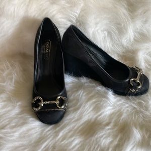 Coach black wedge heels women’s 5 1/2